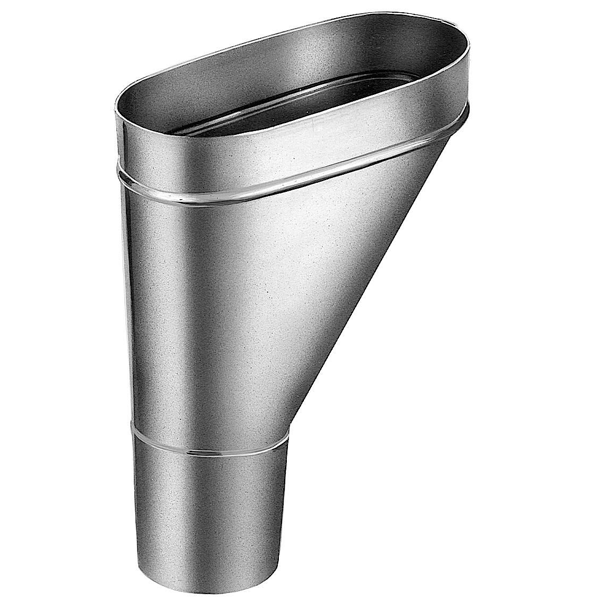 Cuvette de branchement en zinc naturel VMZINC pour tuyau de descente de gouttière de 80 MM