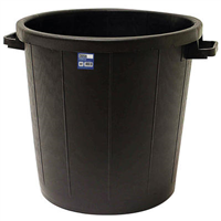 Poubelle de chantier sans couvercle avec poignées de transport - Obra - Capacité 80L - Noir