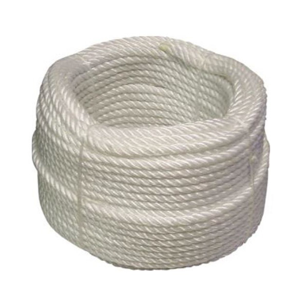 Cordage polypropylène fil retordu traité anti-UV - Ø 6 mm - Longueur couronne 100 m - Blanc