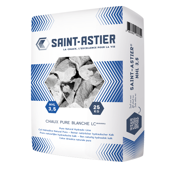 Chaux pure blanche NHL 3,5 - Saint Astier - sac de 25,0 KG