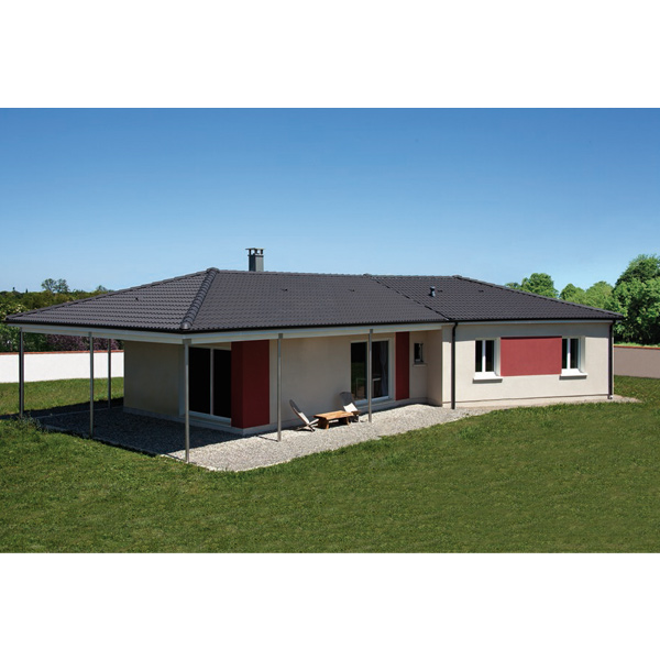 Tuile béton Double Romane - grand moule faible relief - Monier - 42 x 33 cm - Noir