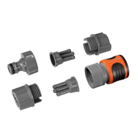 Ensemble pour raccordement tuyau arroseur souple - Avec nez de robinet et aquastop - Gardena