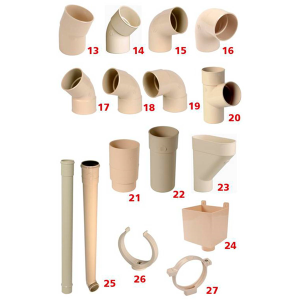 Boîte à eaux de gouttière carrée Nicoll - Diamètre du tube 80 mm - Techtan Sable