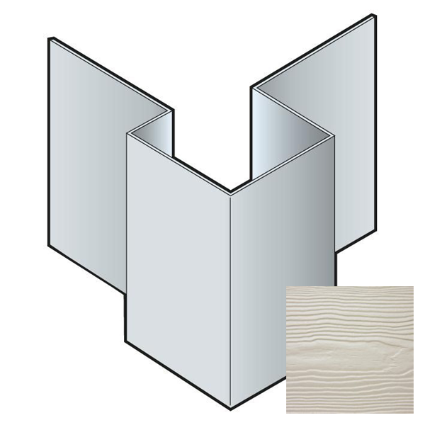 Profil d'angle extérieur asymétrique pour bardage Cedral Lap - Aluminium laqué Gris C05 - longueur 3 M
