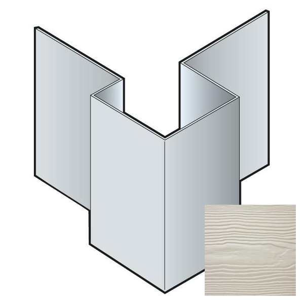 Profil d'angle extérieur asymétrique pour bardage Cedral Lap - Aluminium laqué Gris C05 - longueur 3,00 M