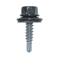 Vis autoperceuse tête hexagonale Colorvis avec rondelle VG 14 dimensions 4.8x20 RAL 7016 - boîte de 100