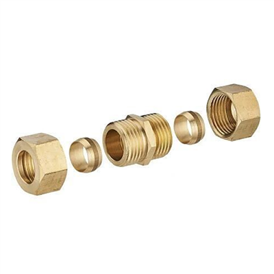 Raccord jonction bicône égal pour tube en cuivre - Diamètre 14 mm - À visser - Cuivre