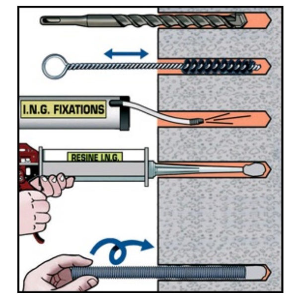 Pompe soufflante de nettoyage du trou après perçage - ING Fixations - Capacité 580 cm3