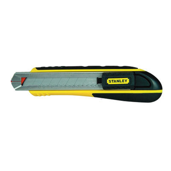 Cutter Fatmax Stanley avec casse-lames intégré et 6 lames fournies 18 mm
