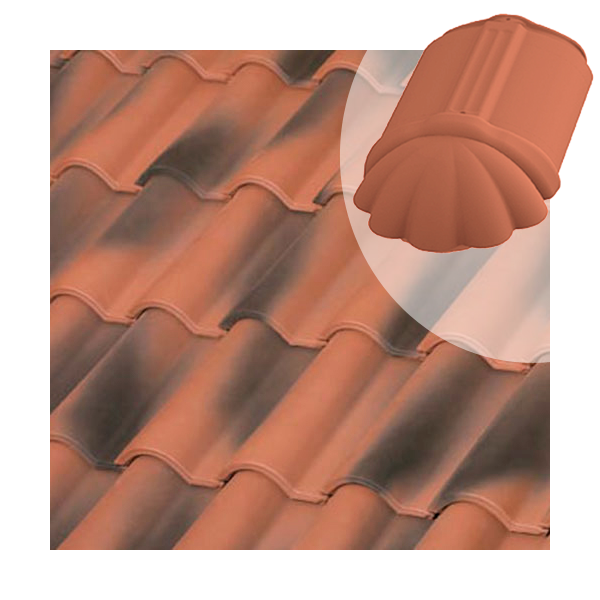 About d'arêtier circulaire Tejas Boja - tuile mécanique et canal - coloris Nature rouge vieillie - 430 MM x 200 MM