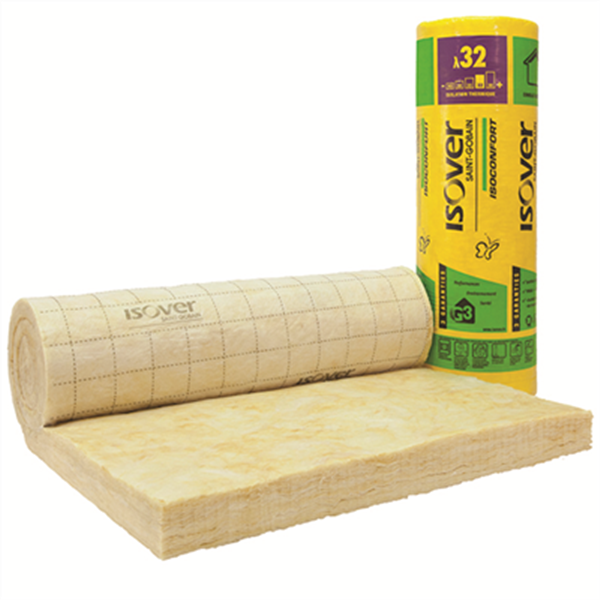 Rouleau laine de verre pour combles aménagés - Isoconfort 32 Isover - R=4,35 m².K/W - 2,70 M x 1,20 M - ép.140 MM
