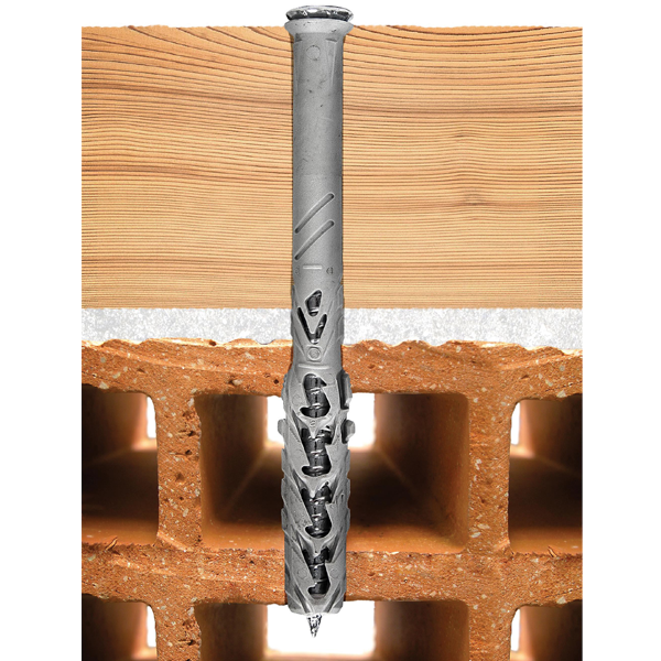 Cheville à frapper B-Long Xtrem Spit avec vis tête fraisée zinguée - 10 x 120 mm - Boîte de 50