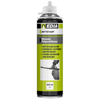 Nettoyant pour mousse polyuréthane PU non durcie sur outils et supports - Edia - Aérosol 500 ml