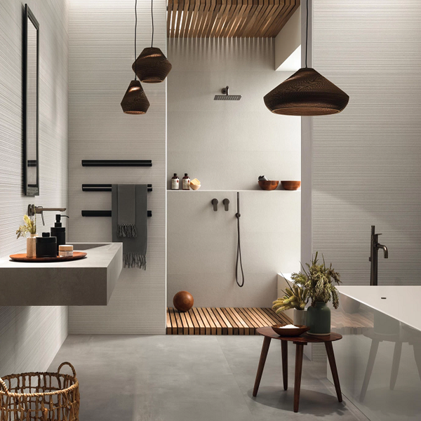 Faïence murale rectifiée mate 3D Wall Carve Field - 40,0 CM x 80,0 CM - ép. 8,50 MM - Field White