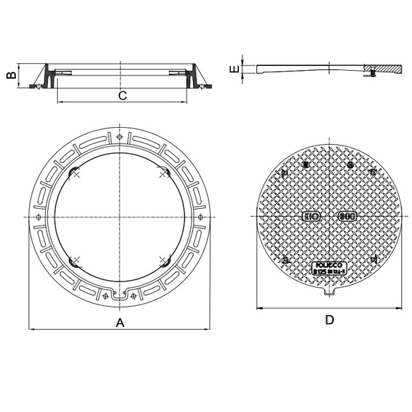Tampon de regard composite rond - KIO 800 B125 - Diamètre 840 mm - Vert