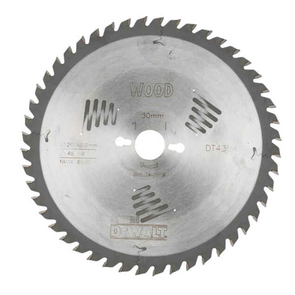 Lame de scie circulaire stationnaire extrême workshop 260x30mm - Dewalt - 48 dents