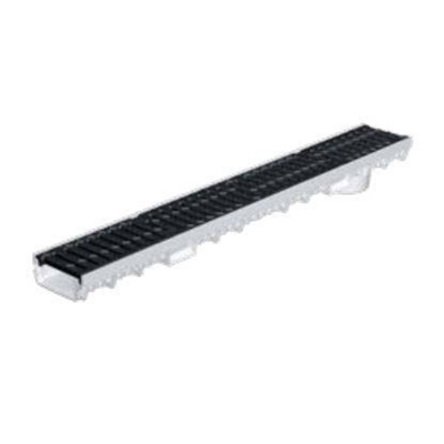 Caniveau MEARIN PLUS FLAT 100 avec grille passerelle polyamide CLIPFIX B125 1M