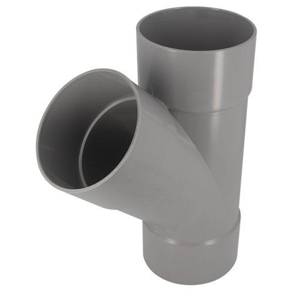 Culotte simple femelle/femelle Nicoll - Diamètre 160 mm - Degré angle 45° - À coller - PVC - Gris