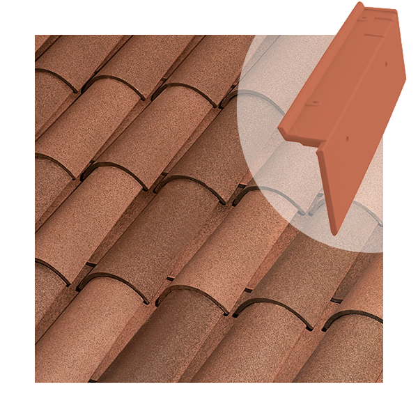 Tuile de rive à rabat universelle Tejas Borja - côté droit du toit - coloris Nature Fosca - 470 MM x 90 MM