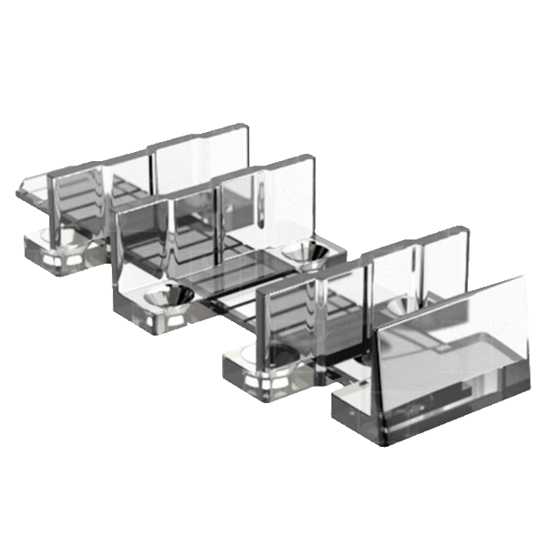 Guide bas universel réglable Mantion en polycarbonate transparent pour 2 portes