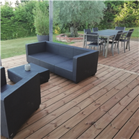 Lame de terrasse bois en Pin du Nord bombée - Liséo+ - Bois qualité US - Traité classe 4 marron - 145 MM x 27,00 MM - Longueur 3,90 M