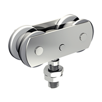 Monture pivotante réglable en hauteur galets acier vis M14 force 150kg