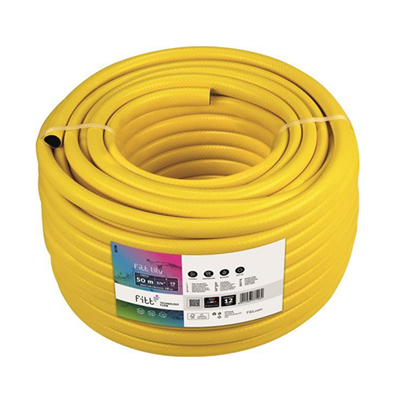 Tuyau d'arrosage semi-professionnel Lily Fitt - Diamètre 15 mm - Longueur 50 mètres - Jaune