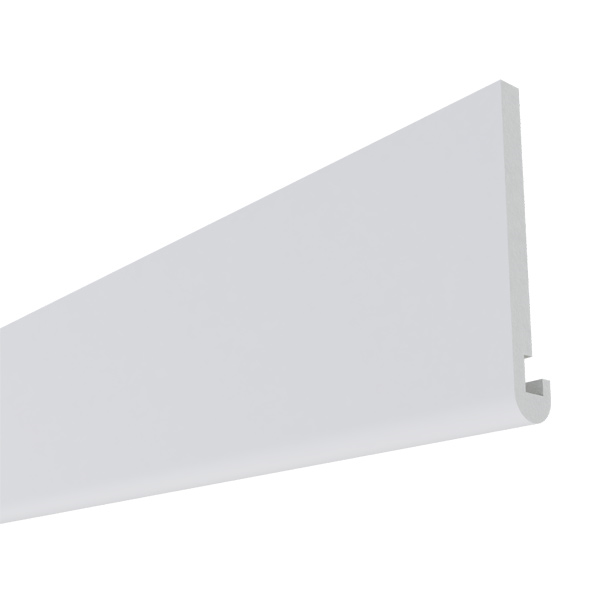 Planche de rive PVC Rivecel Bullnose B16 à profil arrondi - Blanc - Haut. 200,00 MM - ép.16,00 MM - Long. 5,00 M