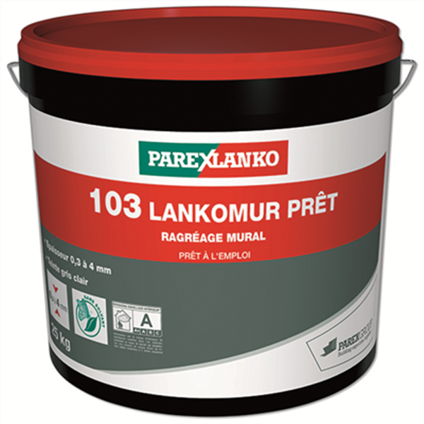 Ragréage mural en pâte 103 LANKOMUR PRÊT Parexlanko - Seau de 25 KG