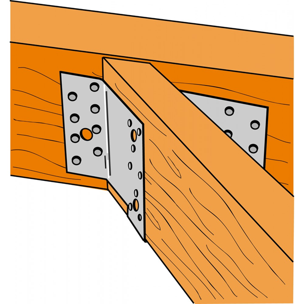 Sabot à angle 45° sens Droit - largeur 38 MM - hauteur 106 à 159 MM