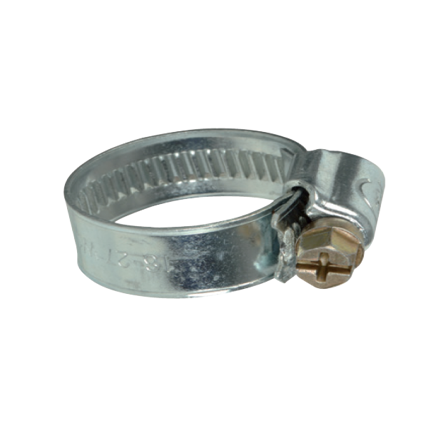 Collier serrage acier galvanisé bande pleine - Diamètre 18 à 28 mm - Largeur 8 mm - Lot de 12