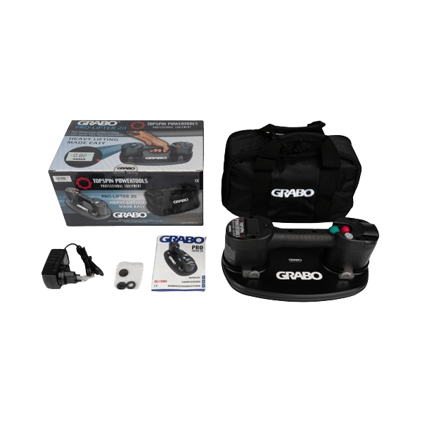 Ventouse carrelage électrique - Grabo Pro-Lifter 20 - multi-surfaces jusqu'à 120 kg en sacoche avec chargeur et batterie 14,8V