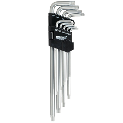 Jeu de 9 clés mâles KS Tools 5 pans étoile percées extra longues