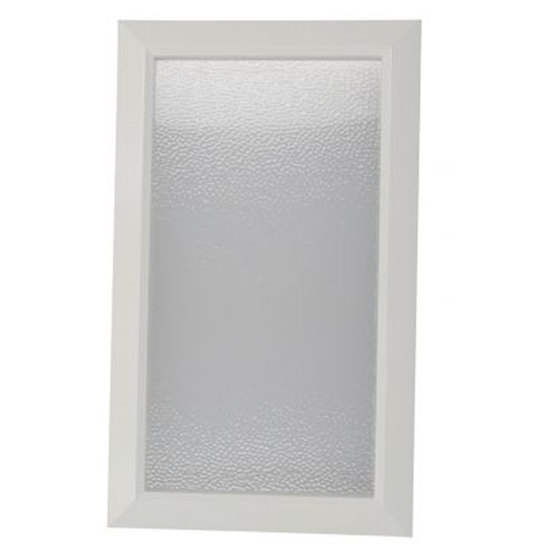 Hublot de porte rectangulaire en PVC blanc - 203MI Nicoll - dimensions ext. 380 x 225 mm