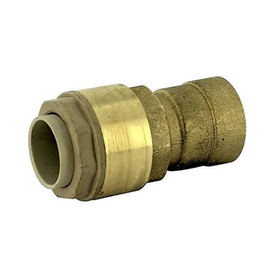 Jonction RSO droite femelle - Pour tube en cuivre ou PER - F 15 x 21 - Diamètre 14 mm - Laiton