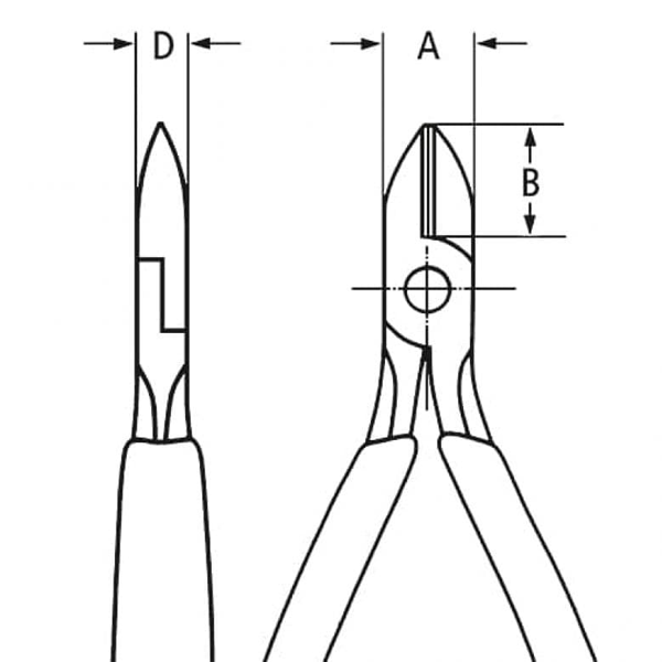 Pince de précision coupante de côté pour l'électronique ESD - Longueur 125 mm - Acier chromé