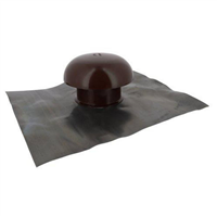 Chapeau de ventilation avec collerette d'étanchéité et moustiquaire - diamètre 80 mm - marron