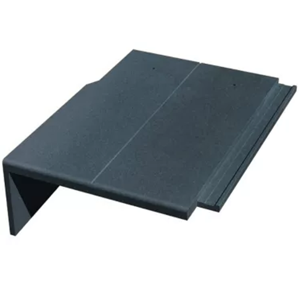 Tuile de rive universelle gauche en béton - Nobilee - Ardoise - 42 x 33 x 14.5 cm