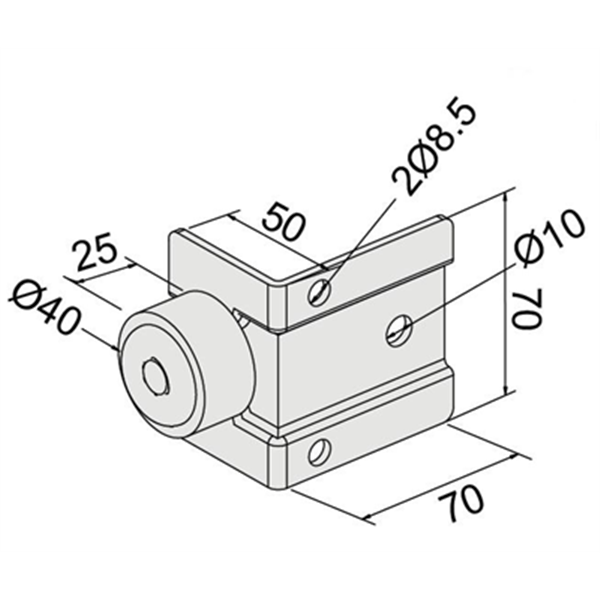 Butoir à visser avec amortisseur caoutchouc