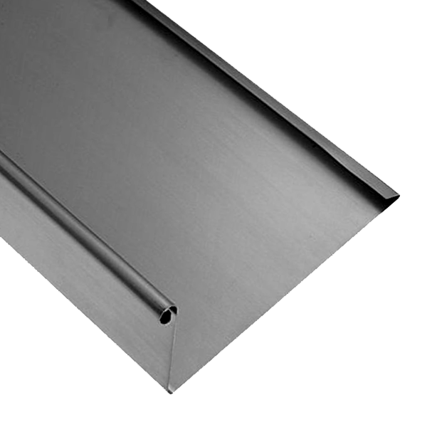 Gouttière Nantaise en zinc Quartz-Zinc VMZINC avec pince et boudin - 333 MM - ép. 0,65 MM - H. 80 MM - 4 M