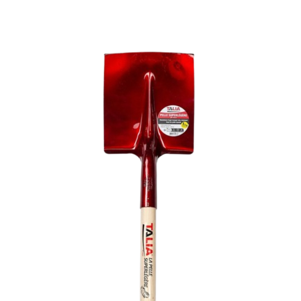 Pelle carrée en aluminium super légère avec manche en bois 130 cm - Col de cygne - Largeur 25 cm
