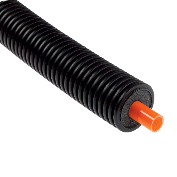 Tube pré-isolé simple chauffage PER-a 40 x 3,7 mm - Gaine ⌀ 110 mm - Longueur 100 m - Terrendis