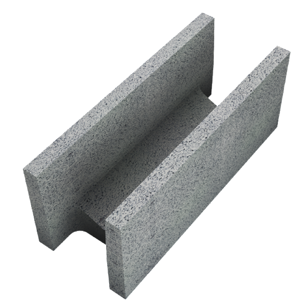 Bloc linteau en béton pour coffrage et chaînage horizontal - NF - 500 MM x 200 MM x 200 MM