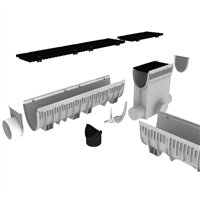 Plaque frontale avec manchon Diam.160 mm pour caniveau MEARIN 200