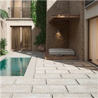 Carrelage extérieur antidérapant effet pierre en grès cérame émaillé rectifié - Caramon - 90,0 CM x 60,0 CM - ép. 20,00 MM - Noce