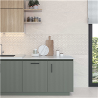 Carrelage mural effet pierre à reliefs géométriques - Slate Match - 30,0 cm x 60,0 cm - ép. 9,00 mm - Blanc