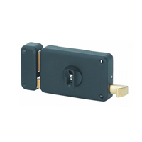 Serrure en applique horizontale pour cylindre européen - coffre 140 x 88 mm - epoxy noir granité - axe 70 mm - Gauche