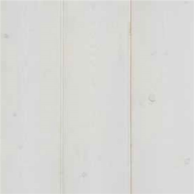 Lambris bois intérieur blanc en épicéa vernis aspect brossé ERAKIS - rainure et languette - 13 x 135 mm - Longueur 2,65 m
