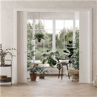 Kit habillage porte intérieure Speedy revêtu blanc pour châssis à galandage Extension 95/100 de largeur 126 cm à 206 cm