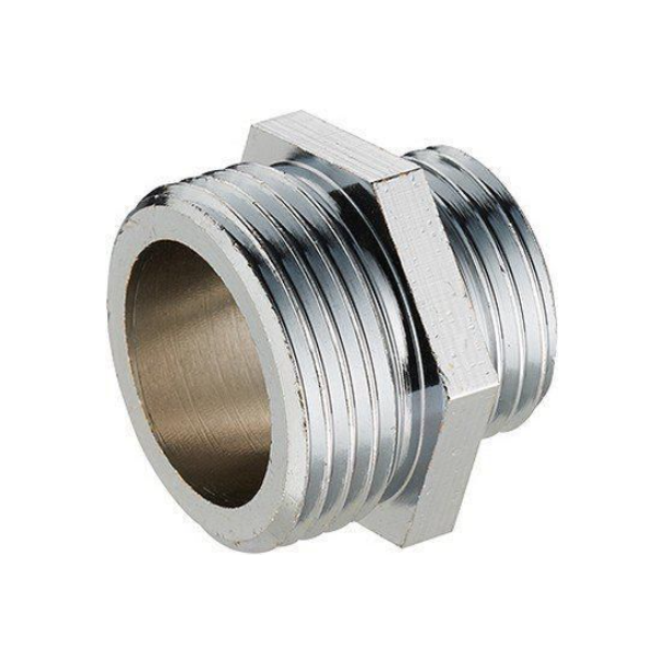 Mamelon double mâle réduit - M 15 x 21 - M 12 x 17 - À visser - Laiton chromé - Noyon & Thiebault